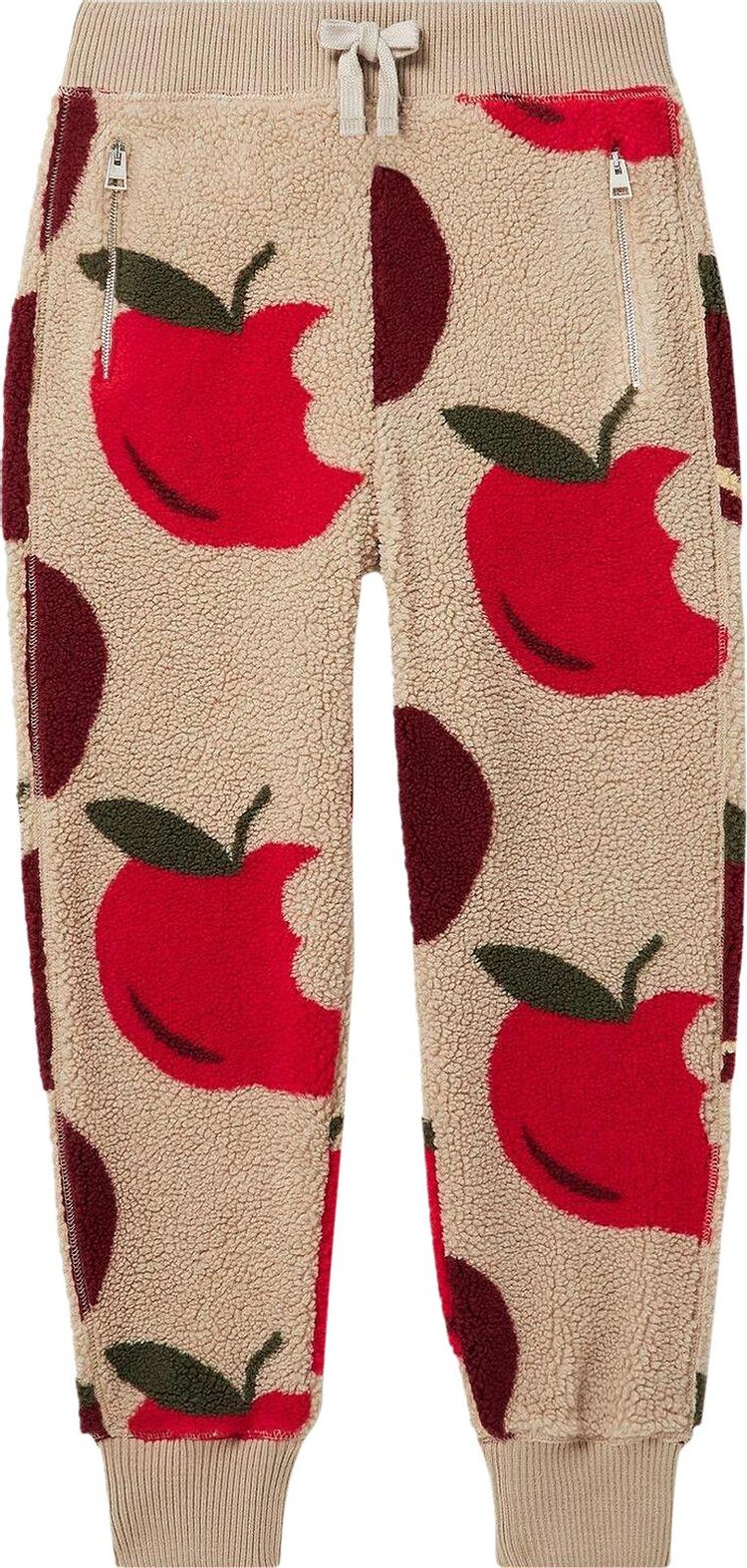 JW Anderson Apple Fleece Tapered Joggers BeigeRed