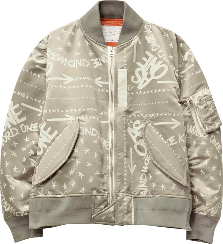 Sacai Eric Haze Bandana Print Blouson Khaki