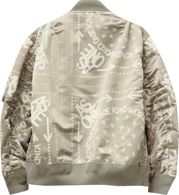 Sacai Eric Haze Bandana Print Blouson Khaki