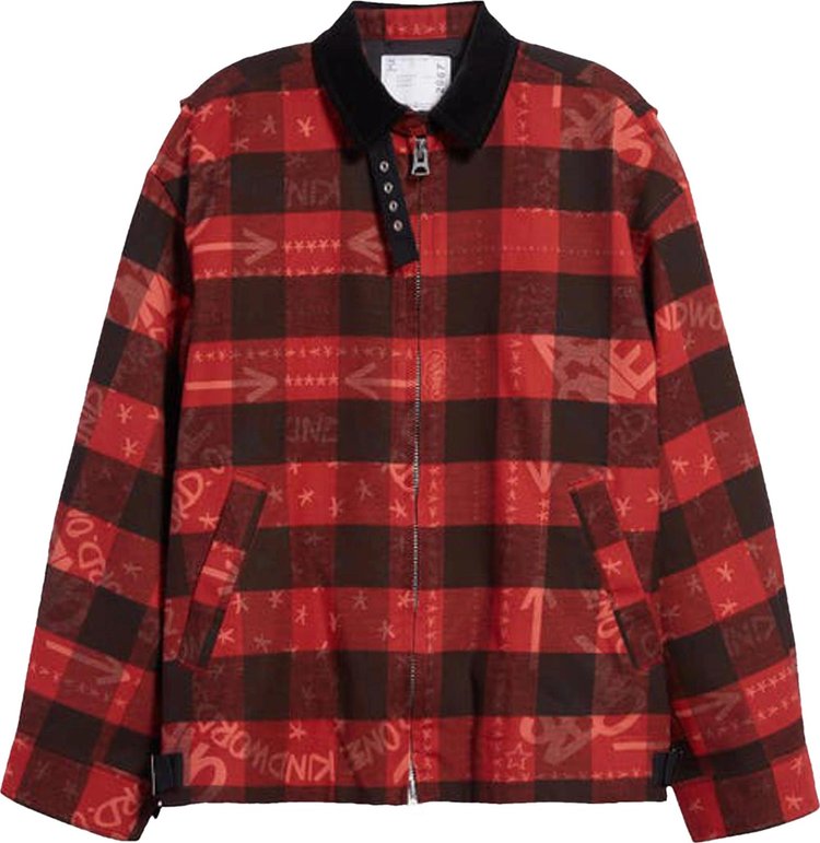 Sacai Eric Haze Buffalo Check Blouson Red