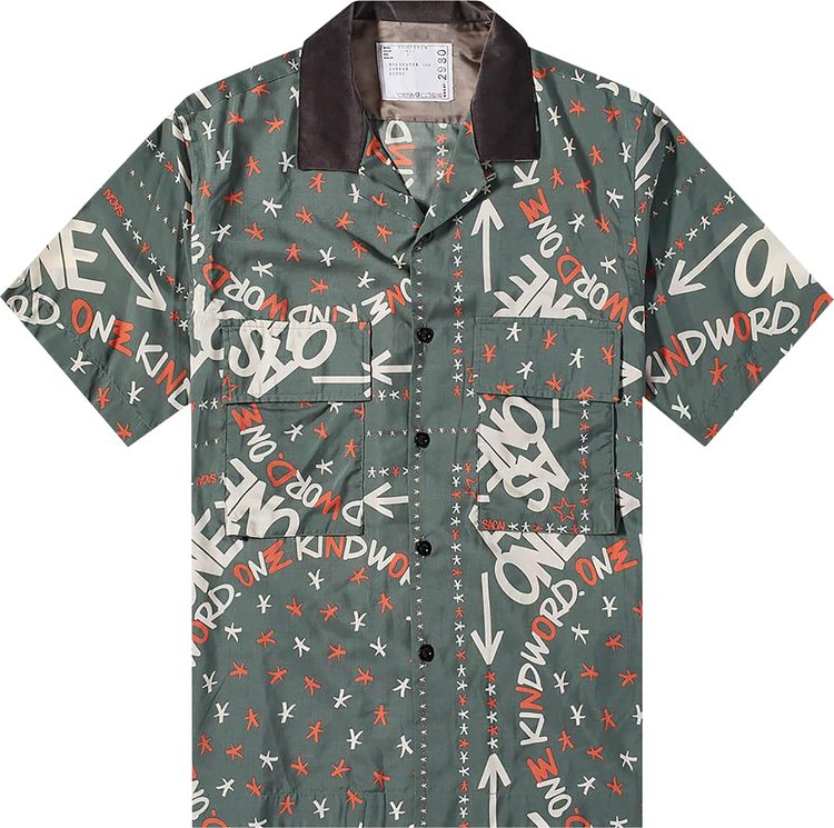 Sacai Eric Haze Bandana Print Shirt Green