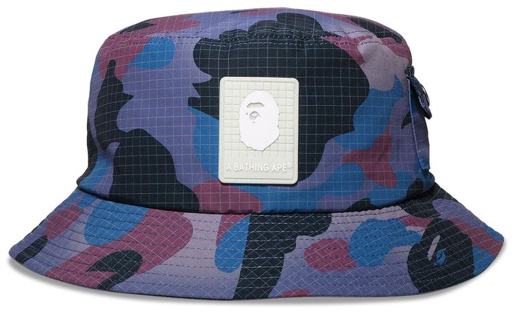 BAPE Bape Grid Camo Bucket Hat Purple