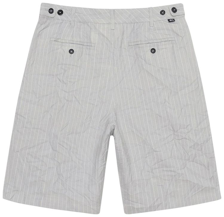 Stussy Wrinkled Stripe Volume Pleated Short Grey