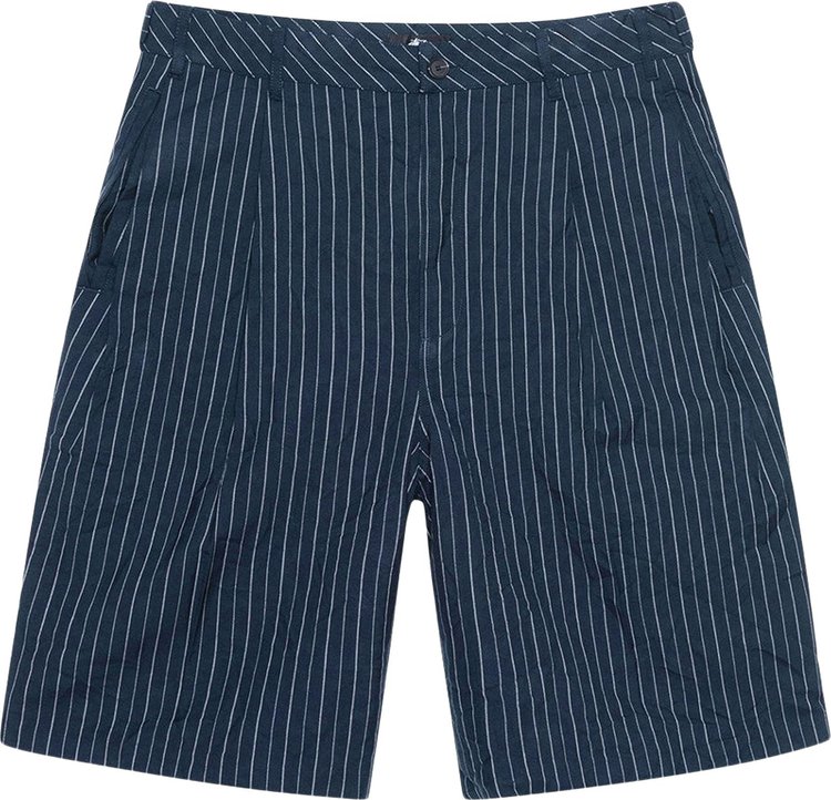 Stussy Wrinkled Stripe Volume Pleated Short Navy