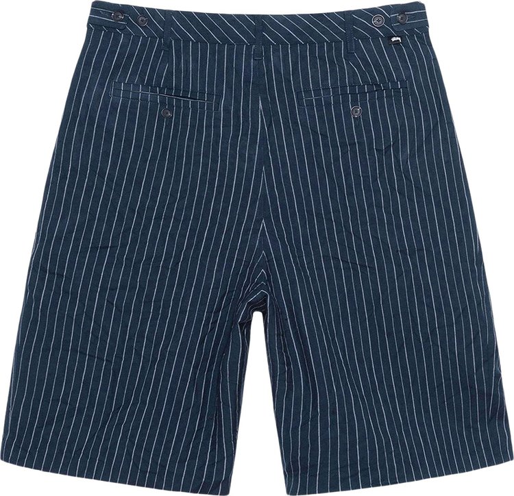 Stussy Wrinkled Stripe Volume Pleated Short Navy