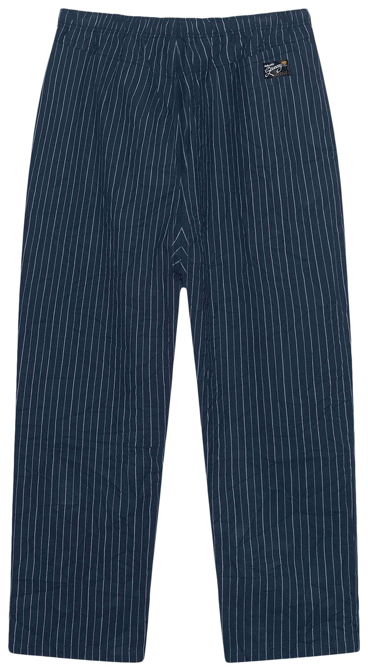 Stussy Wrinkled Stripe Beach Pant Navy