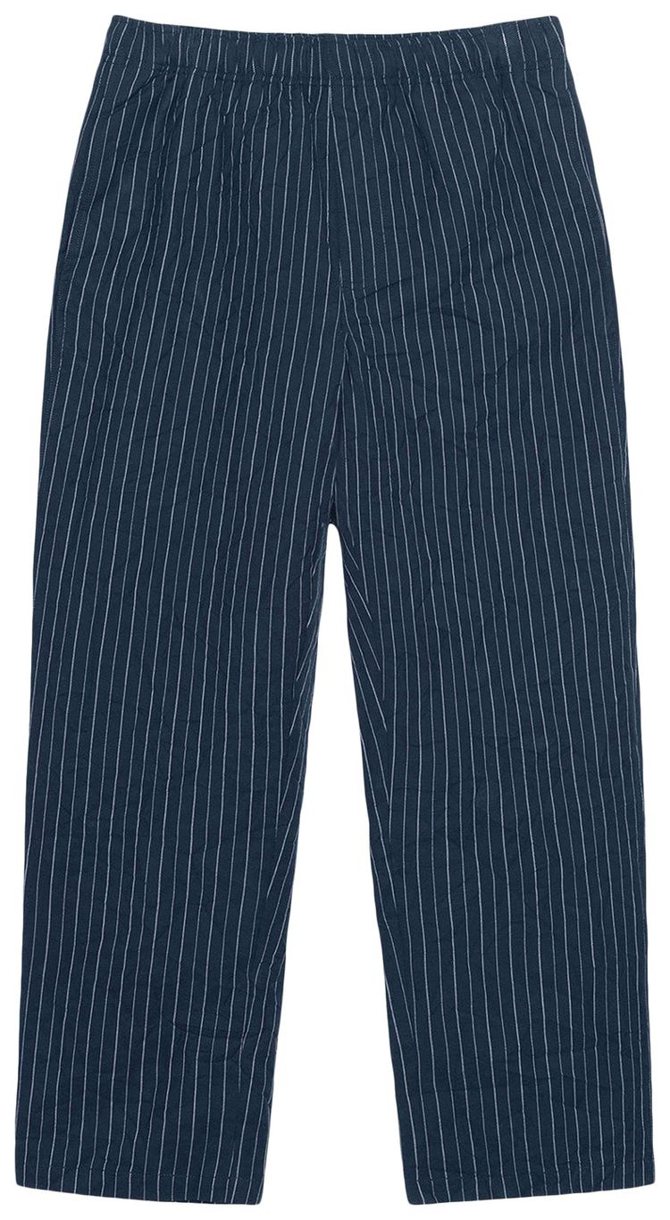 Stussy Wrinkled Stripe Beach Pant Navy