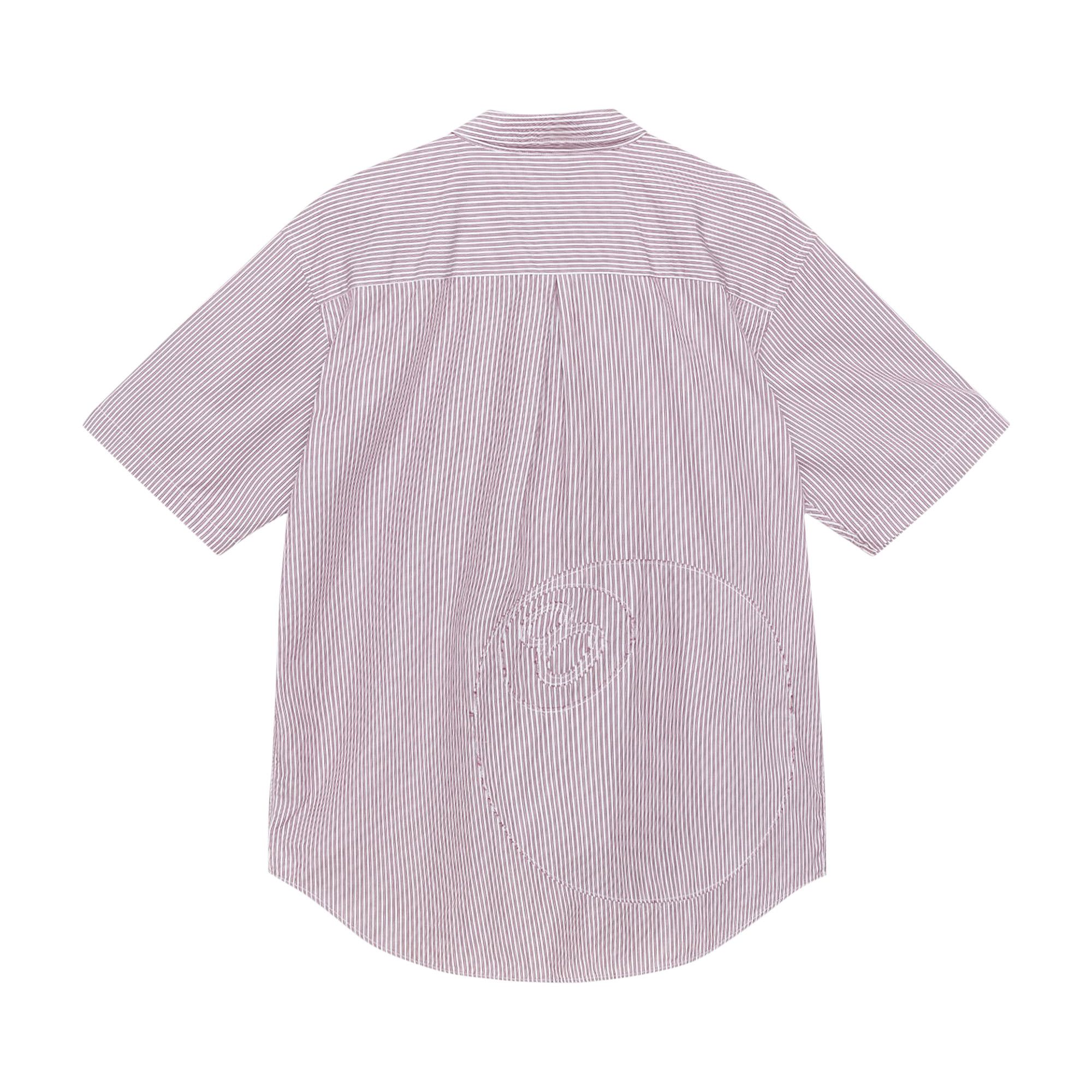 Buy Stussy 8 Ball Stripe Boxy Short-Sleeve Shirt 'Burgundy