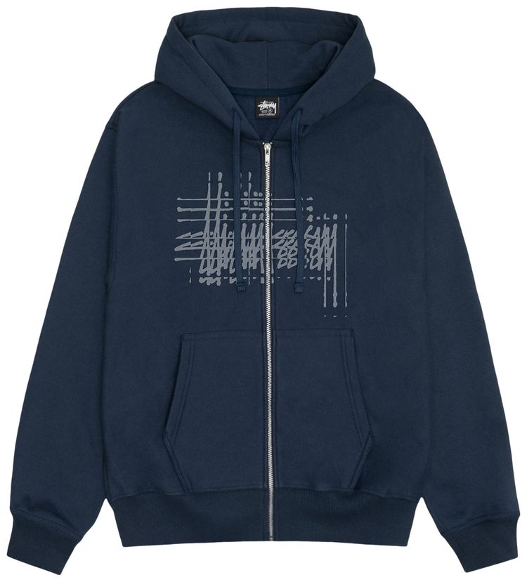 Stussy Refracted Zip Hoodie Navy