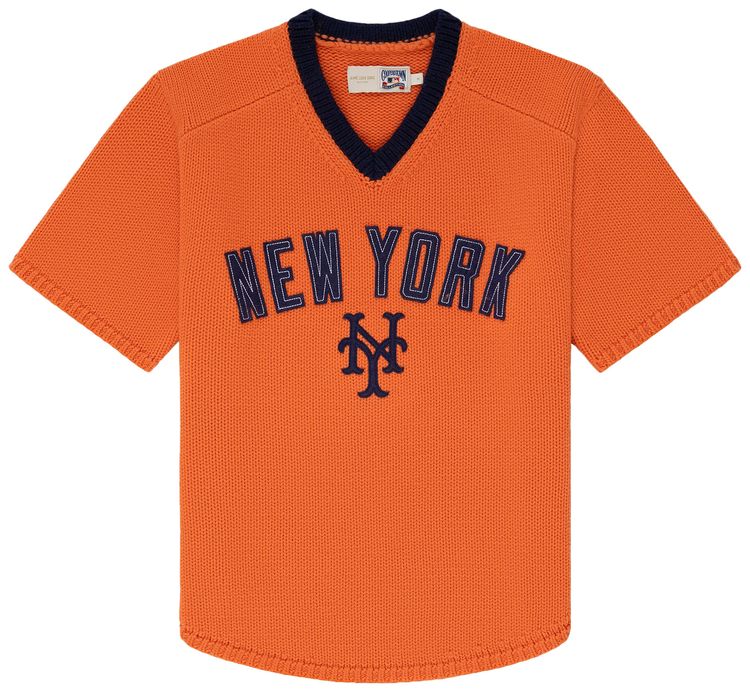 Aime Leon Dore x New York Mets Short Sleeve Knit Sweater Orange