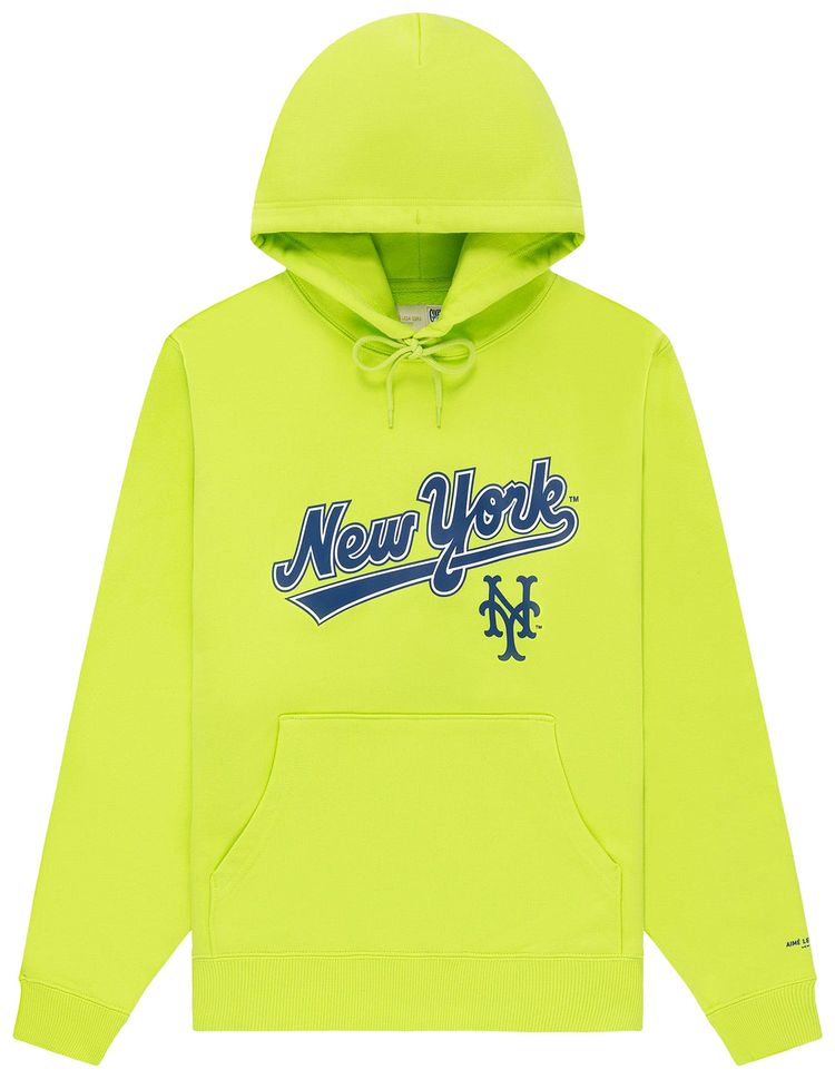 Aime Leon Dore x New York Mets Logo Hoodie Acid Lime