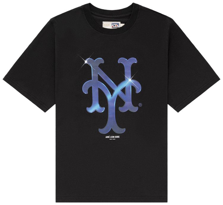 Aime Leon Dore x New York Mets Logo Tee Jet Black