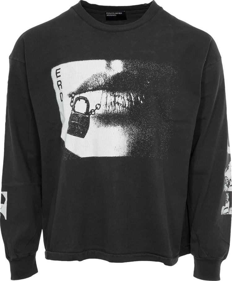 Enfants Riches Deprimes Lips Long Sleeve T Shirt Faded Black