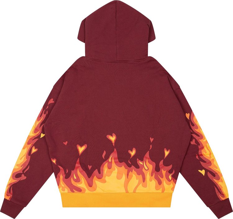 Drew House Secret Fire Oversized Hoodie Burgundy