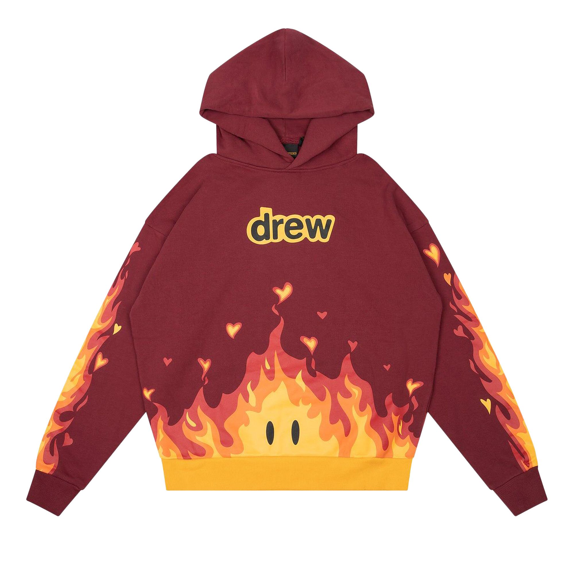 Drew House Fire Hoodie Burgundy