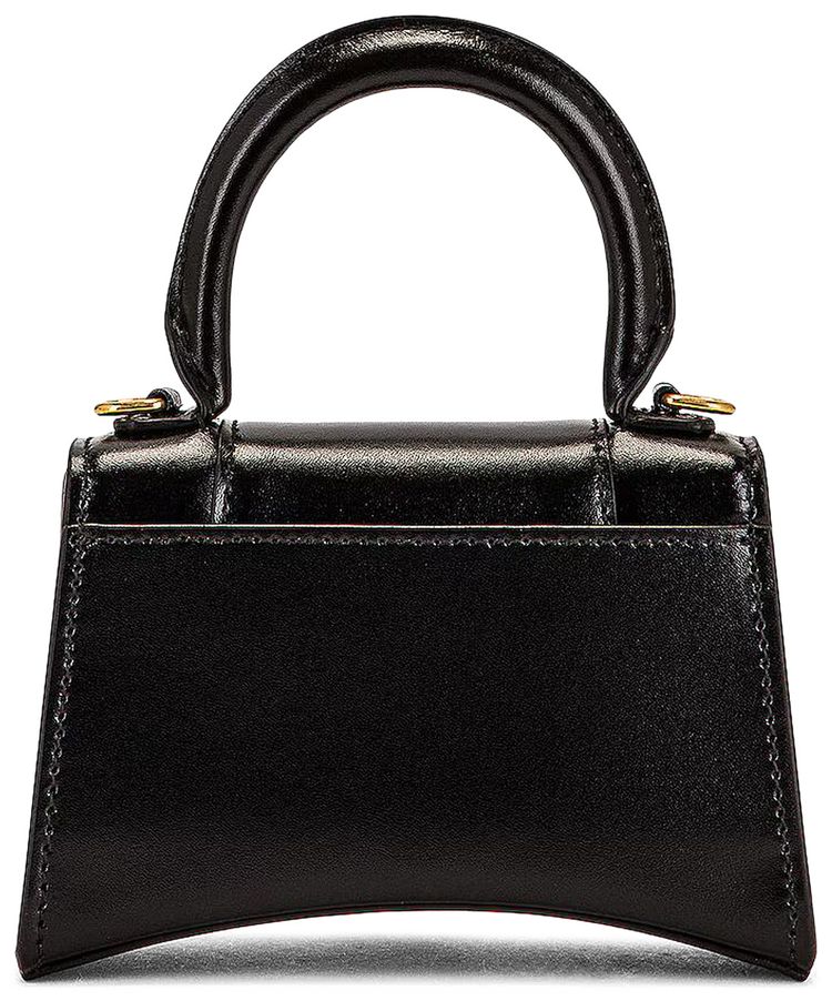 Balenciaga Hourglass Top Handle Mini Handbag With Chain Black