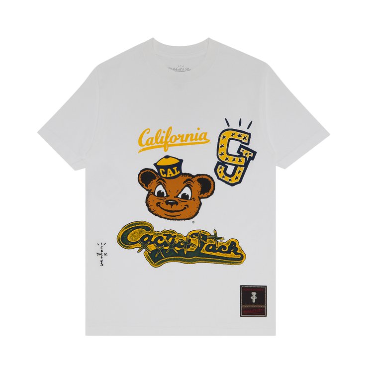 Cactus Jack by Travis Scott x Mitchell  Ness University Of California Berkeley Handdrawn Tee White