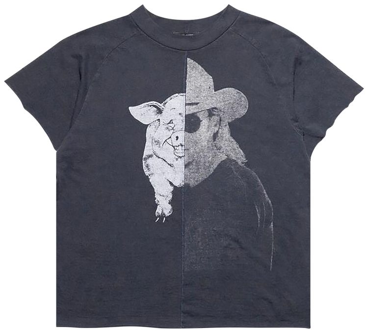 Enfants Riches Deprimes Junk Pig Assemblage Raglan T Shirt Faded Black