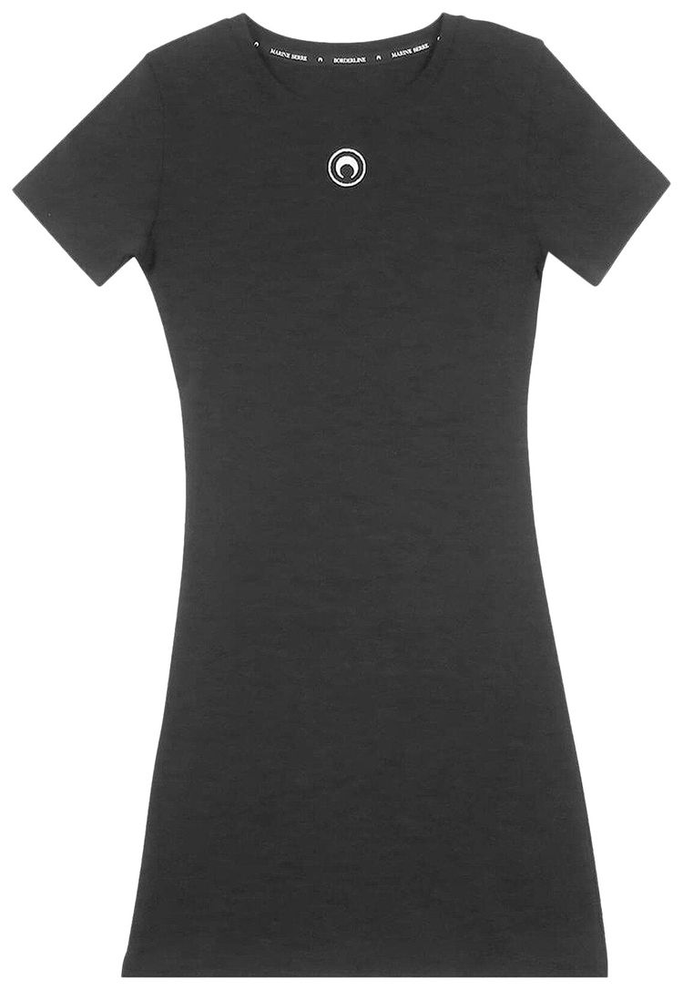 Marine Serre Organic Rib T Shirt Dress Black