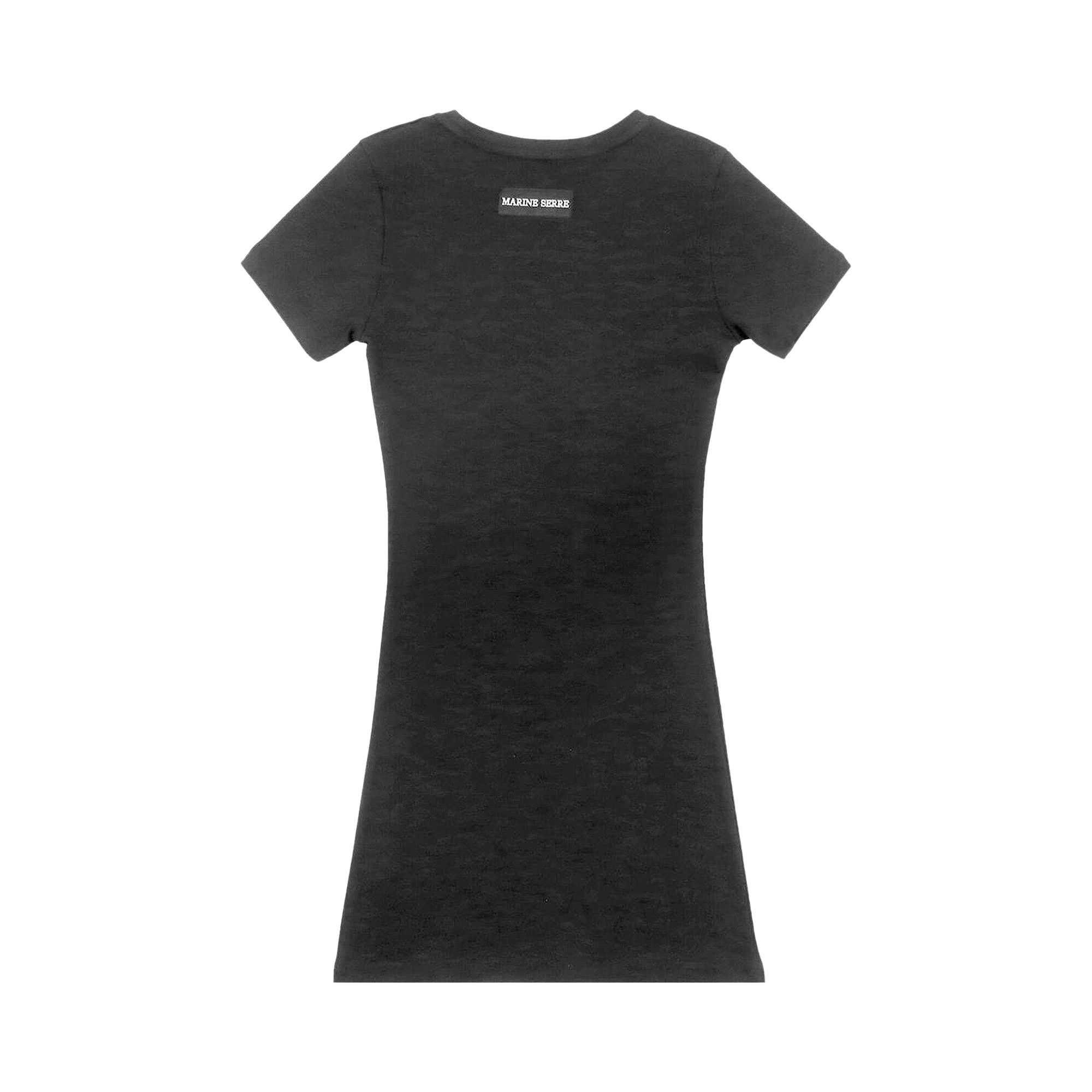 Buy Marine Serre Organic Rib T-Shirt Dress 'Black' - WDR248