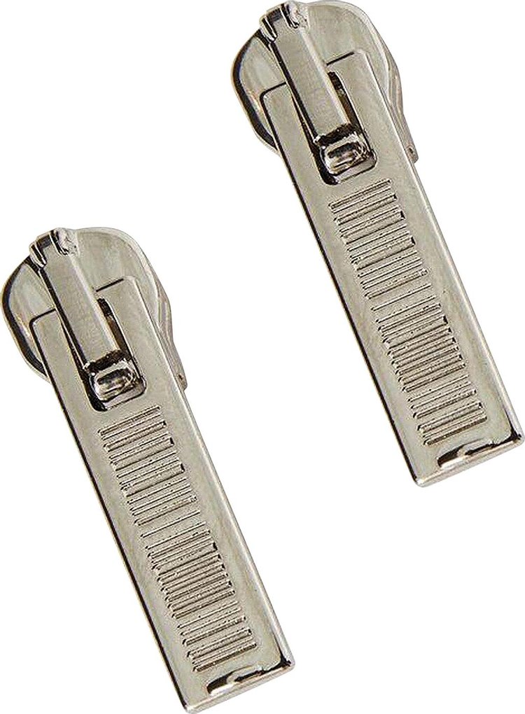 VTMNTS Barcode Zipper Earrings Brass