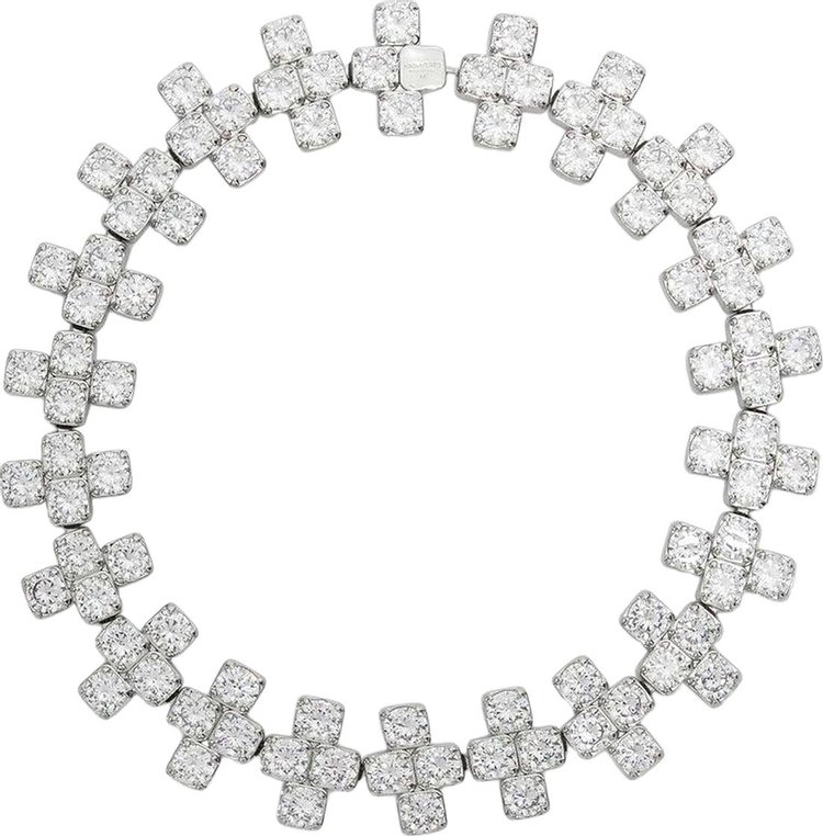 Jil Sander Zircon Embellished Necklace Silver