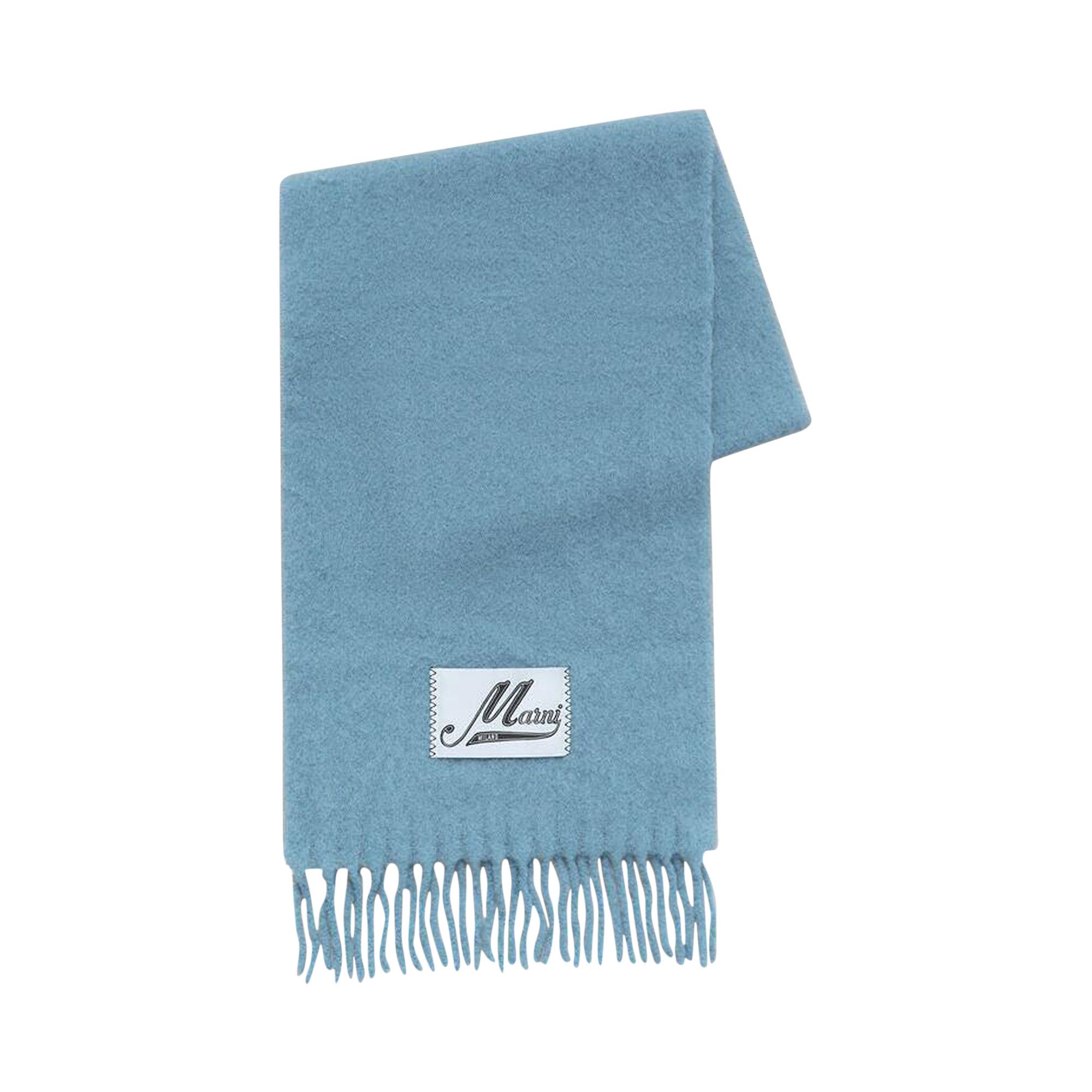 マフラー・ストール MARNI Logo SCMC0059Y0 UTW918 00V19 Alpaca Muffler Scarf Shaw Light blue alpaca scarf | Marni
