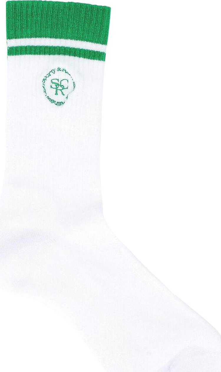 Sporty  Rich Embroidered Socks WhiteVerde