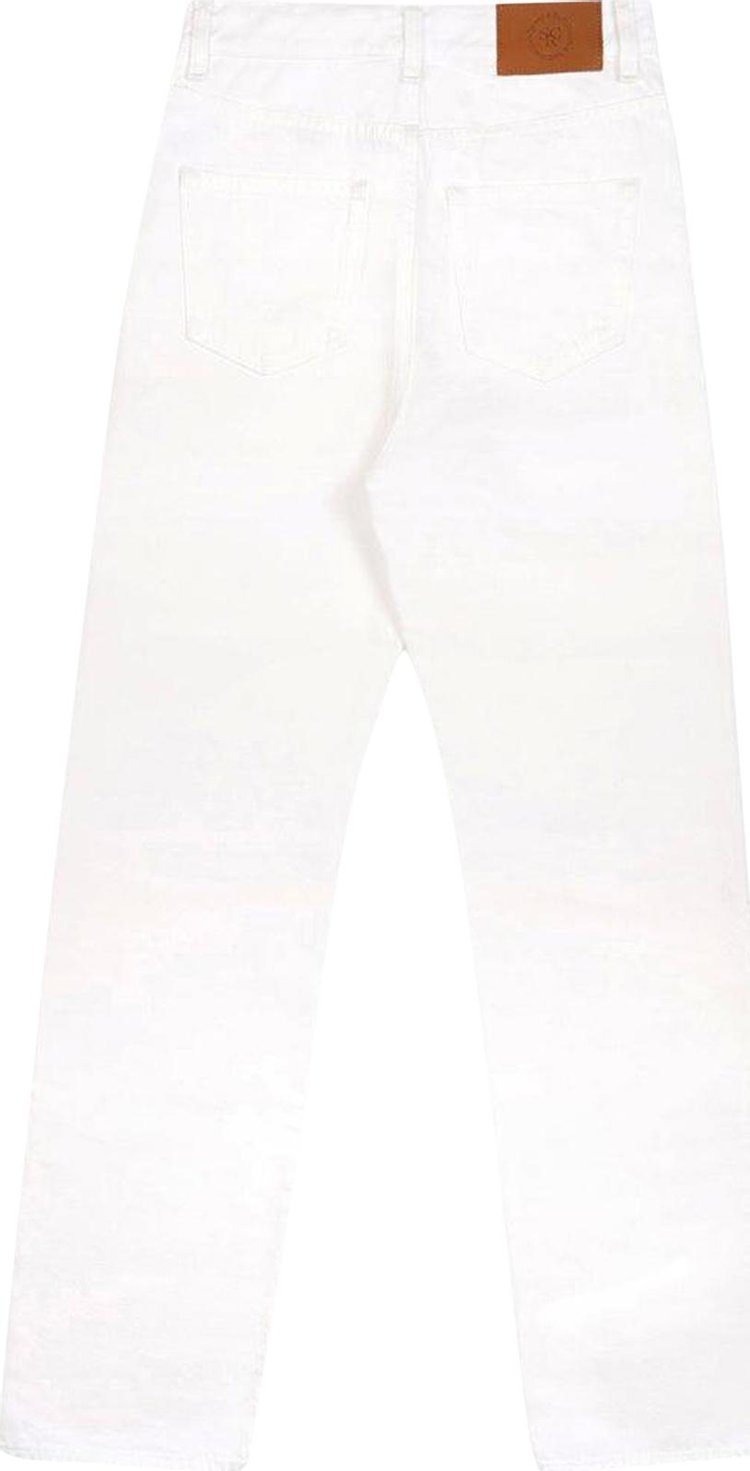 Sporty  Rich Wide Leg Jeans Off White