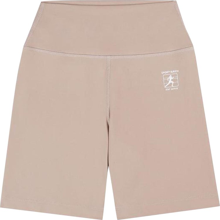 Sporty  Rich Stay Active Biker Short ElephantWhite