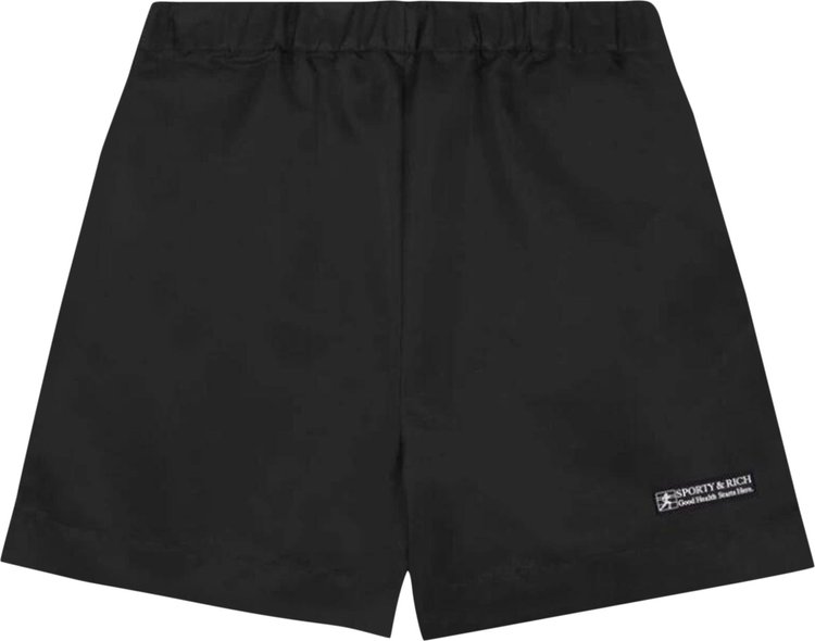 Sporty  Rich Good Health Nylon Shorts BlackWhite