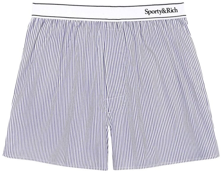 Sporty  Rich Serif Logo Boxer Shorts WhiteNavy