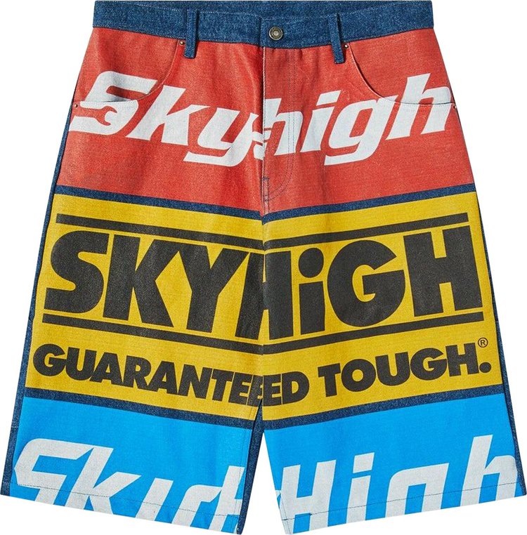 Sky High Farm Workwear Construction Graphic Logo Shorts Multicolor