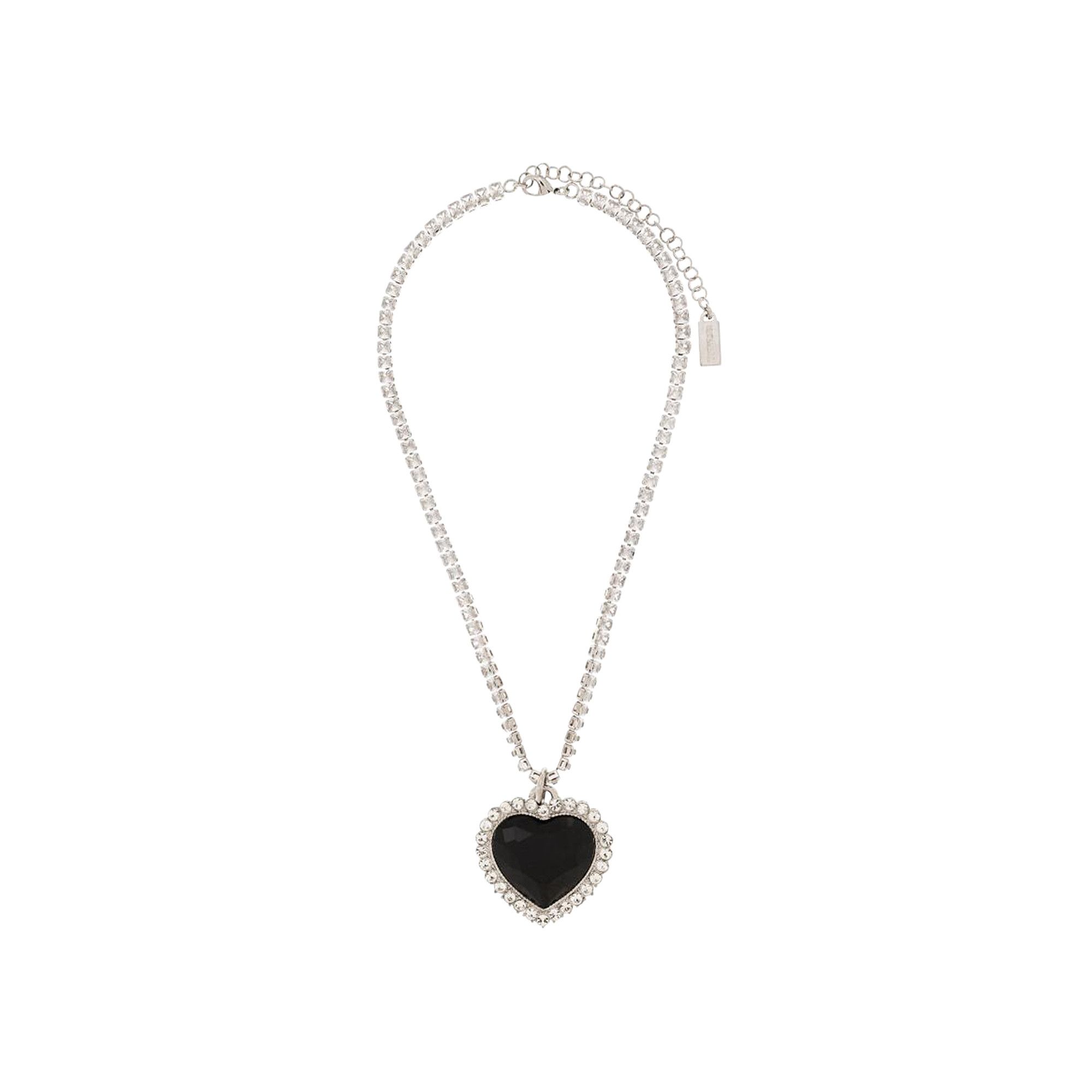 Buy Vetements Crystal Heart Necklace 'Black' - UE54NE200B