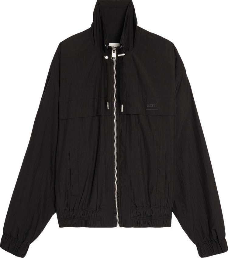 Ami Zipped Windbreaker Black