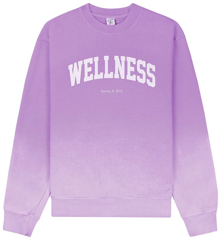 Sporty  Rich Wellness Ivy Crewneck Dip Dye PurpleWhite