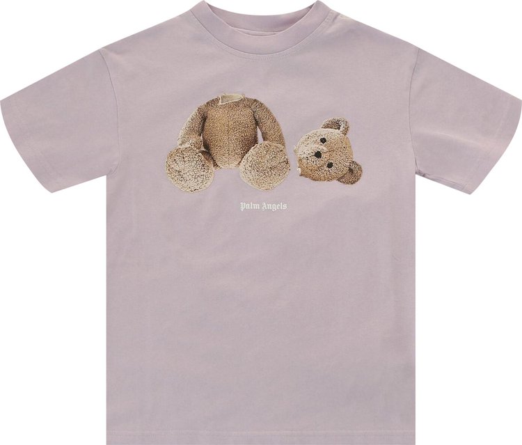 Palm Angels Kids Broken Bear T Shirt LilacBrown