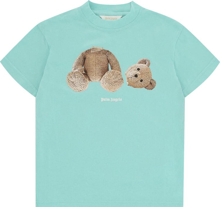 Palm Angels Kids Bear T Shirt BlueBrown