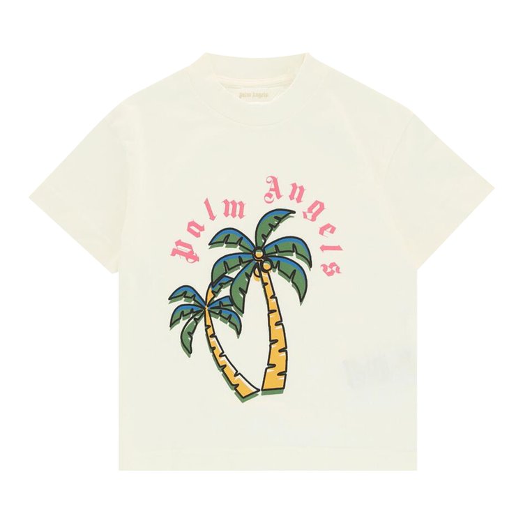 Palm Angels Kids Palm Tree Graphic T Shirt WhiteGreen