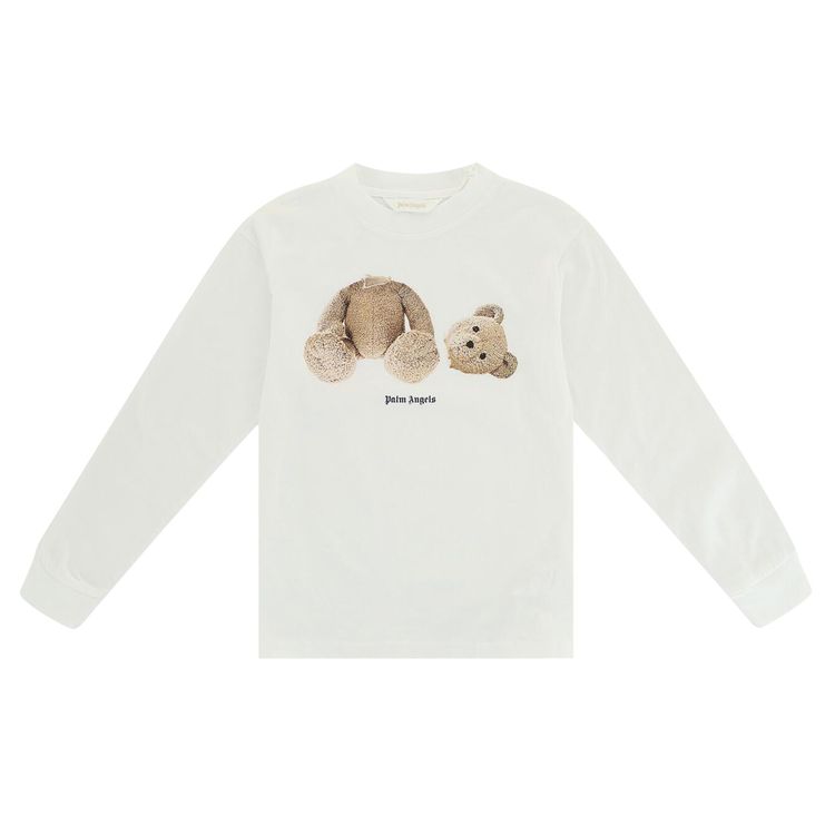 Palm Angels Kids Bear T Shirt WhiteBrown