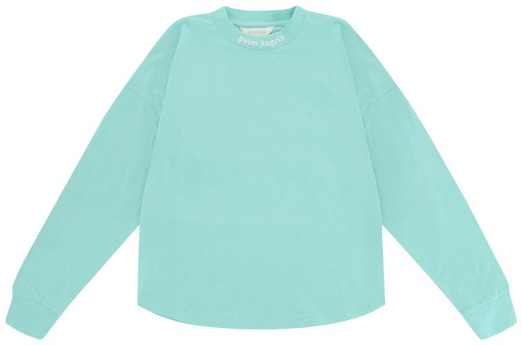 Palm Angels Kids Logo T Shirt BlueWhite