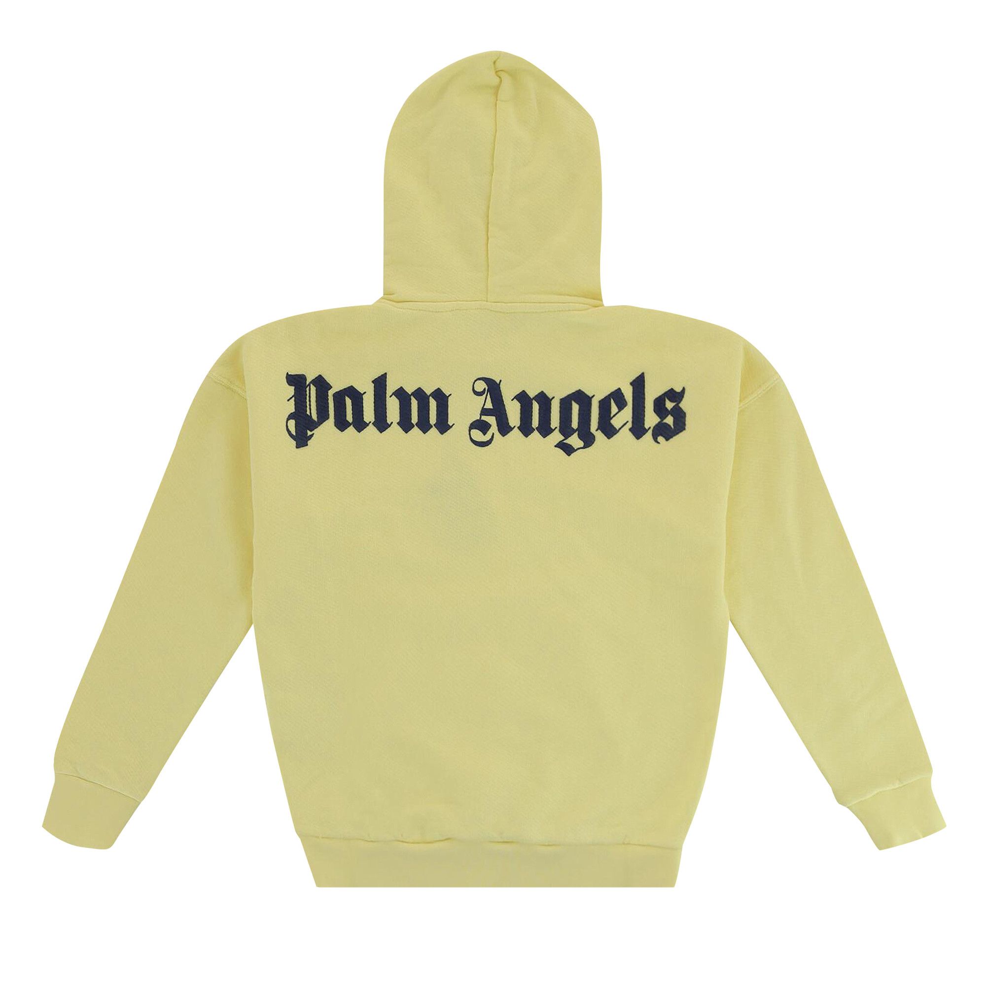 Size 10 Palm Angels Kids Logo Print Hoodie Navy Yellow