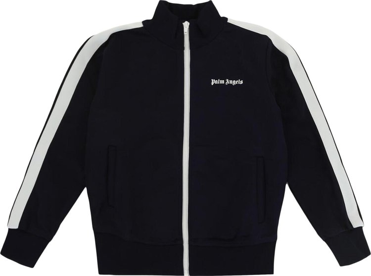 Palm Angels Kids Logo Track Jacket NavyWhite