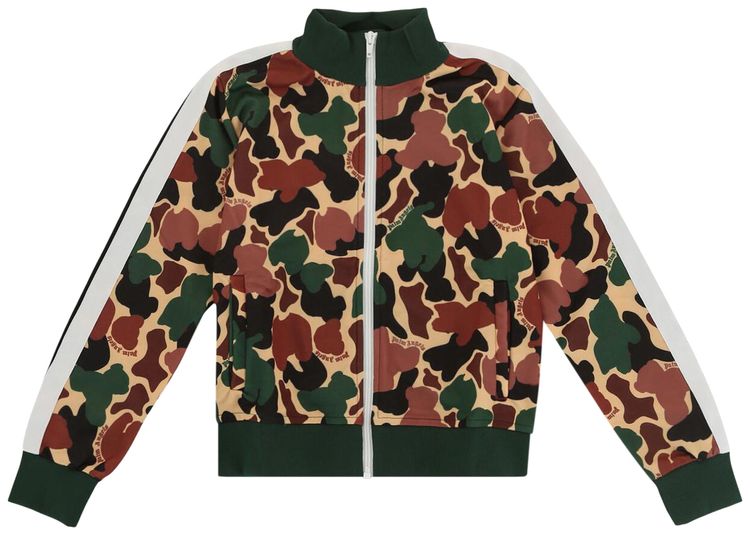 Palm Angels Kids Camouflage Print Track Jacket MilitaryBeige