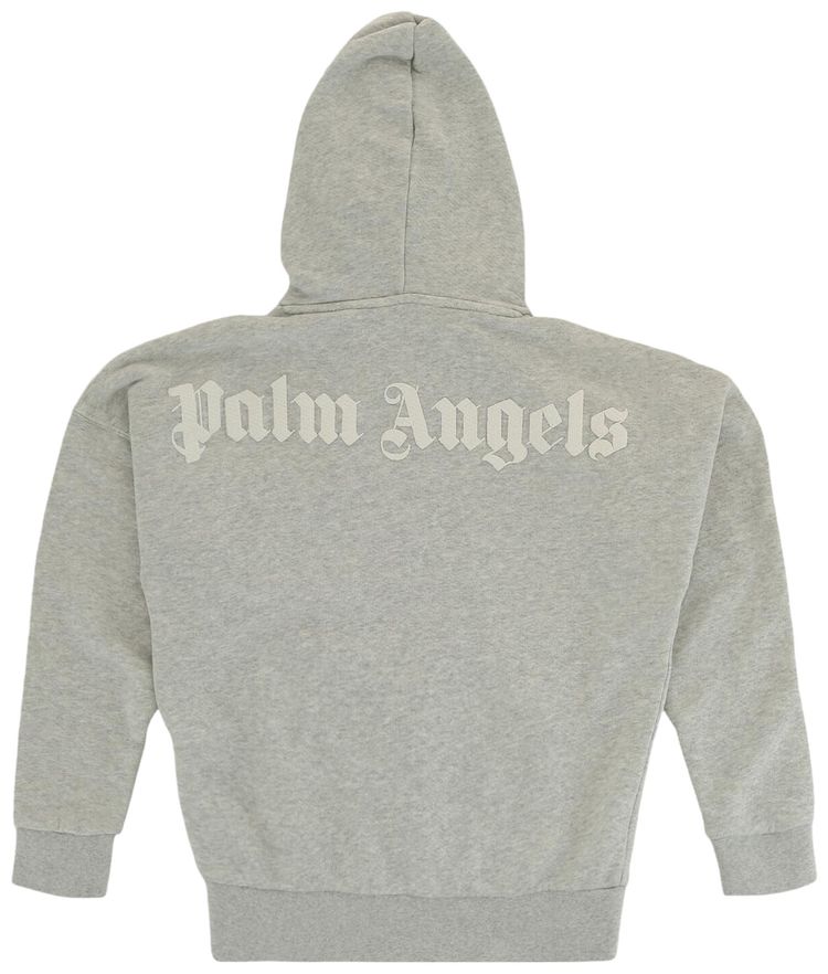 Palm Angels Kids Classic Overlogo Zip Up Hoodie Melange