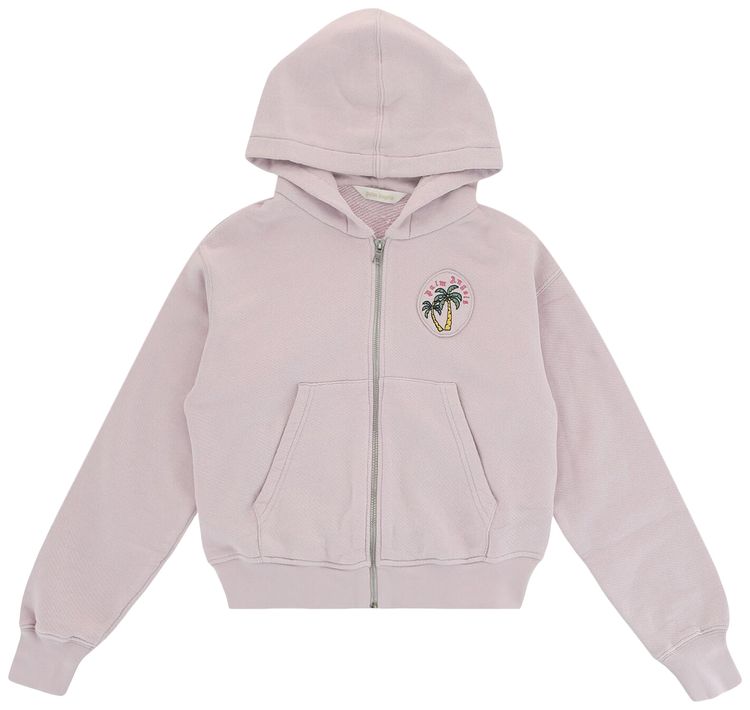 Palm Angels Kids Palm Tree Zip Up Hoodie LilacGreen