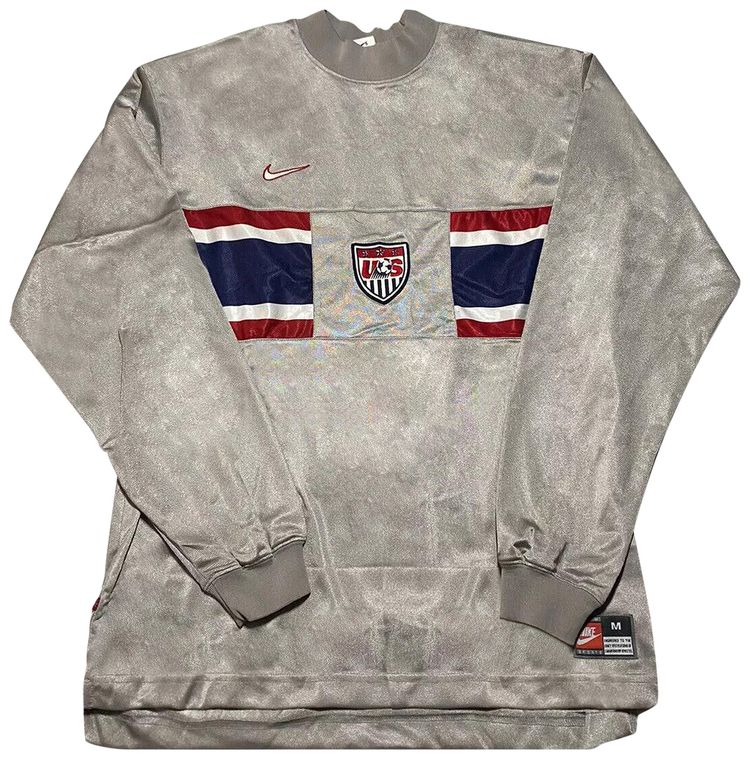 Vintage Nike Team USA USMNT World Cup Long Sleeve Jersey Grey