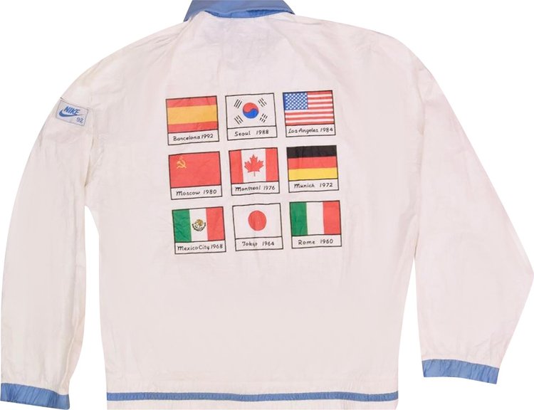 Vintage Nike Olympics Windbreaker With Flags Graphic White