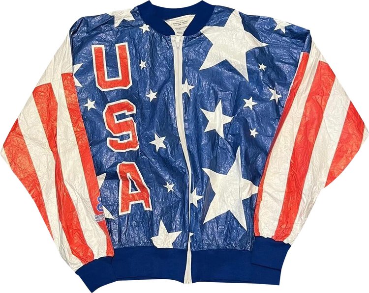 Vintage Team USA Olympic Paper Windbreaker BlueMulticolor