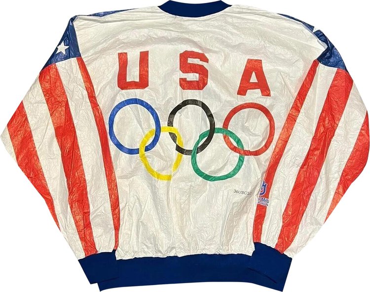 Vintage Team USA Olympic Paper Windbreaker BlueMulticolor